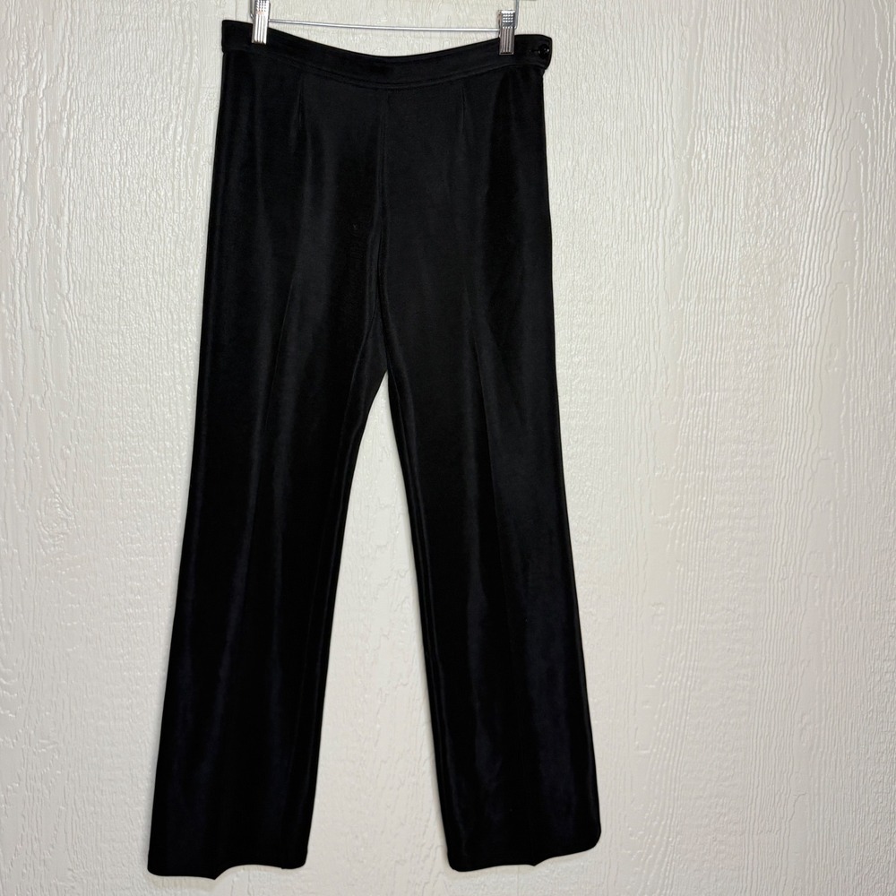 Olsen Sport Womens Black Straight Leg Side Zip Trousers Size Small Stretch Pants